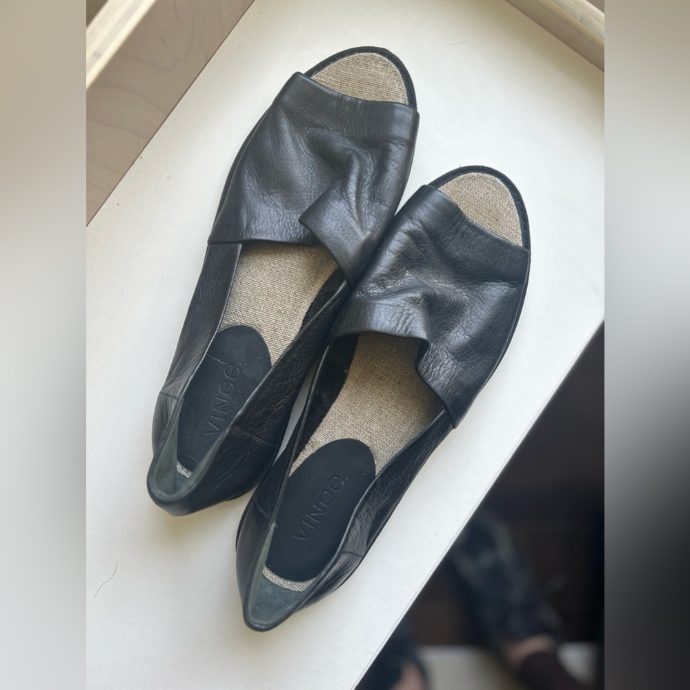 Vince Open Toe Flats